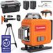JACKMEND Laser croix 4D avec trépied 1,45M auto-nivelant laser de construction avec 4 à 16 lignes - portée de mesure de 50 mètres - rotation à 360 degrés laser auto-nivelant - laser croix auto-nivelant - laser de construction croix - laser de ligne de bricolage - laser rotatif