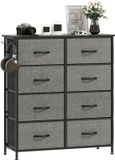 HOMCOM Stoffen Commode - Vliesstof - 86x30x94,5cm - Grijs