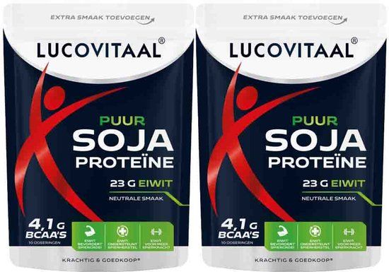 Lucovitaal Proteïne Soja Poeder Puur - 2 x 250 gr - Voordeelverpakking