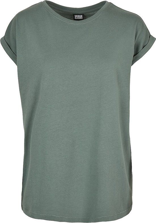 Urban Classics Extended Shoulder Tee Dames T-shirt - groen