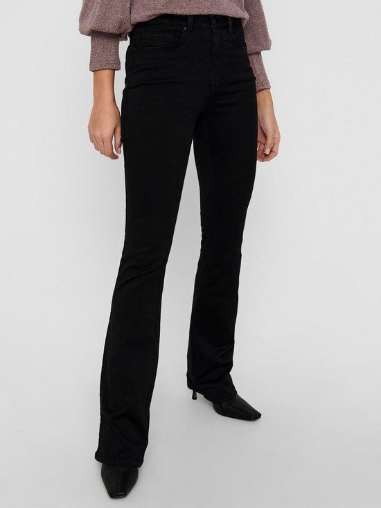 ONLY ONLROYAL LIFE HIGH SWEET FLARE 600 Women's Jeans - Black - Size W40XL30