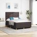 Maison Exclusive - Lit boxspring avec LED et tête de lit, marron foncé, 160 x 200 cm, tissu