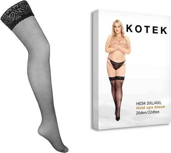 KOTEK H034 Thigh High Stockings - XL/2XL - Black
