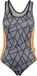 BECO tangram badpak - B-cup - grijs/oranje - maat 36