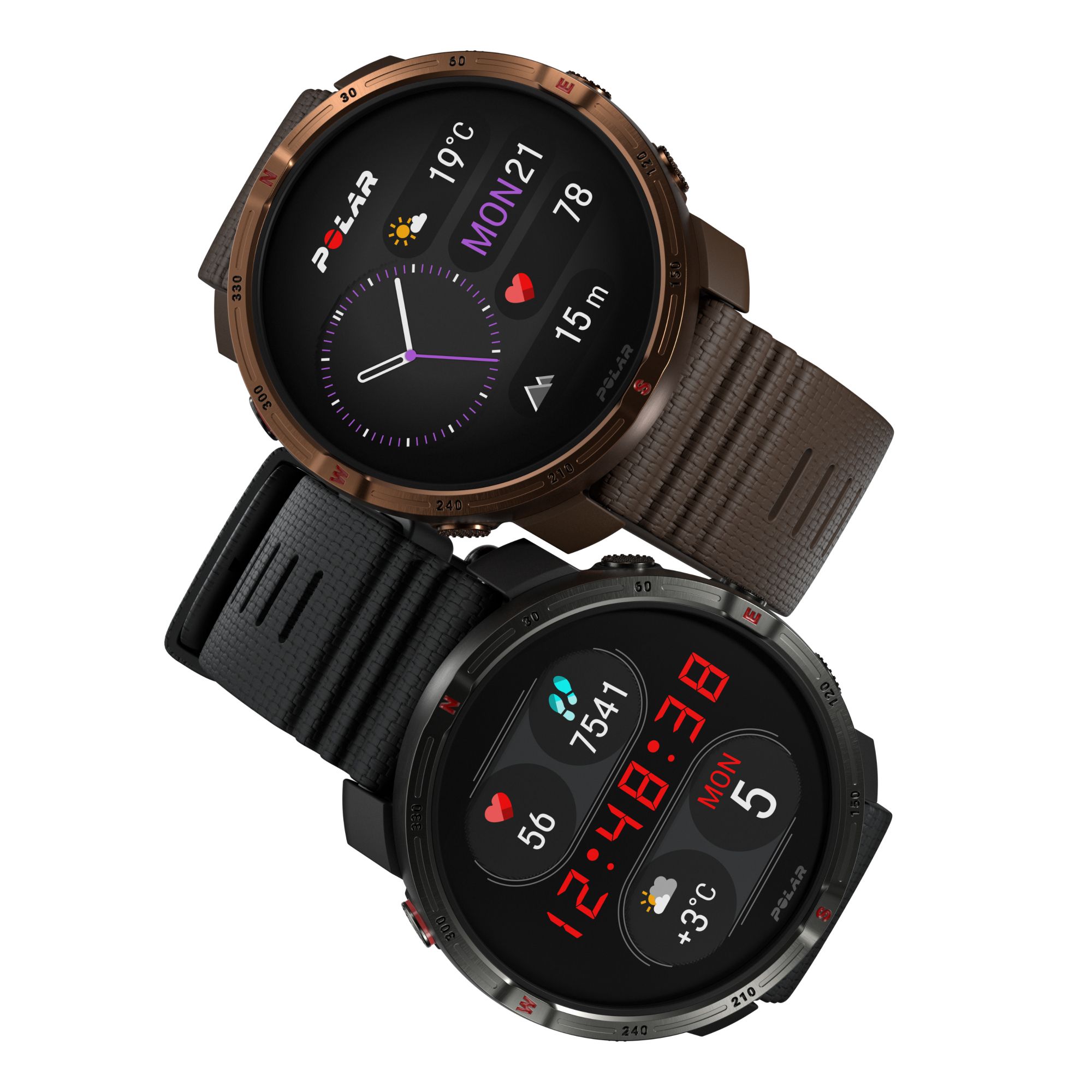 POLAR GRIT X2 BLK S-L - Zwart - Smartwatch - 45 mm - Unisex