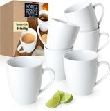 Moritz & Moritz BASIC Tasses à café Ensemble Blanc - 6 Pièces - Tasse à café avec anse - Mug à café 350 ML