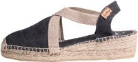 Toni Pons VERDI-V | Veganistische platte katoenen espadrilles voor dames - Zwart, maat 39