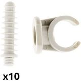 Zenitech Lot de 10 clips avec chevilles Ø16mm - Gris