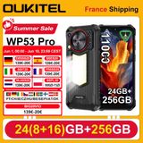OUKITEL Android 15 Robuuste Smartphone WP53 PRO 24GB(8+16) +256GB 11000mAh 50MP Campinglamp luidspreker 6.52" NFC Mobiele telefoon