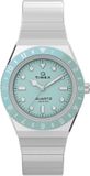 Timex Q Timex Mini Quartz Analoog Horloge Zilverkleurig En Blauw Kast Gemaakt Van 100% Roestvrij Staal En Een Armband Van 100% Roestvrij Staal 30 TW2Y57400AJ, TW2Y57500AJ, TW2Y77300AJ