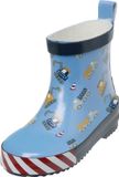 Playshoes Regenlaarzen met halve schacht voor jongens - Bouwwerkplaats - Blauw - maat 26EU