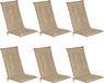 Beautissu Loft HL Set 6 x Coussin de jardin à dossier haut - 120 x 50 cm - Naturel