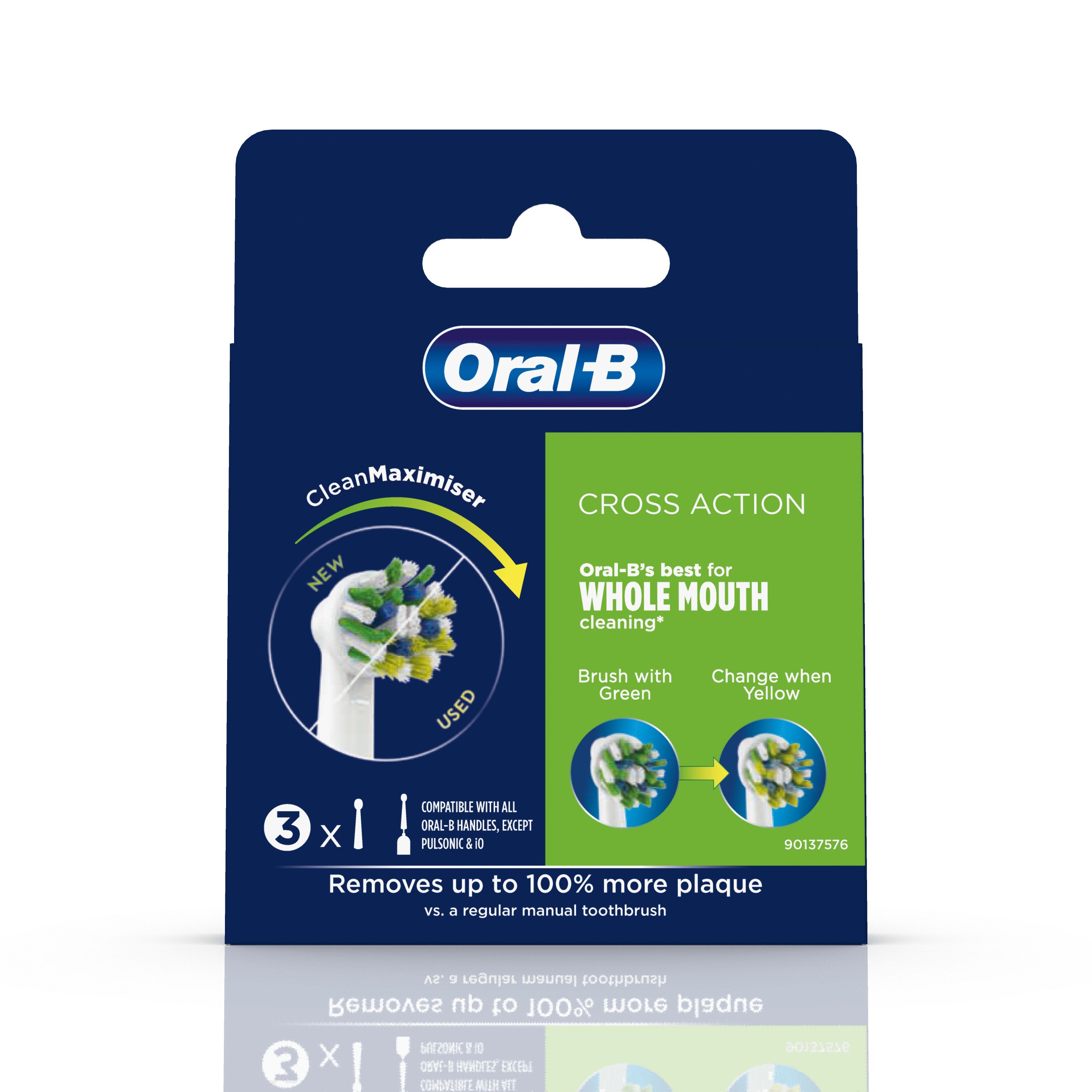Oral-B CrossAction Opzetborstel - 3 stuks - CleanMaximiser Technologie
