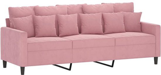vidaXL Driezitsbank 180 cm fluweel roze
