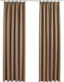 vidaXL Gordijnen verduisterend met haken 2 st 140x225 cm taupe