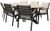 AVH-Collectie Lola Salvador dining tuinset ovaal 220x115xH75 cm 7 delig polywood