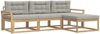 vidaXL - Buiten - bank - set - 4 - st - Wit - en - Lichtgrijs - Polyester