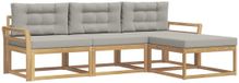 vidaXL - Buiten - bank - set - 4 - st - Wit - en - Lichtgrijs - Polyester