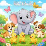 Numbers 1-20 Baby Animals Count & Color Book: Cute Counting and Tracing Pages for Preschool Kids Ages 3-6