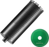 VEVOR Kernboor, 101,6 Mm Natte/Droge Diamantkernboor voor Bakstenen en Blokken, Betonkernboor Met Geleideboor en Zaagblad, 241,3 Mm Boordiepte, 5/8"-11 Binnendraad, Laserlassen