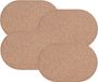 Zeller tafel Placemats - 8x stuks - ovaal - kurk - 44 x 29 cm - met waslaag - onderleggers