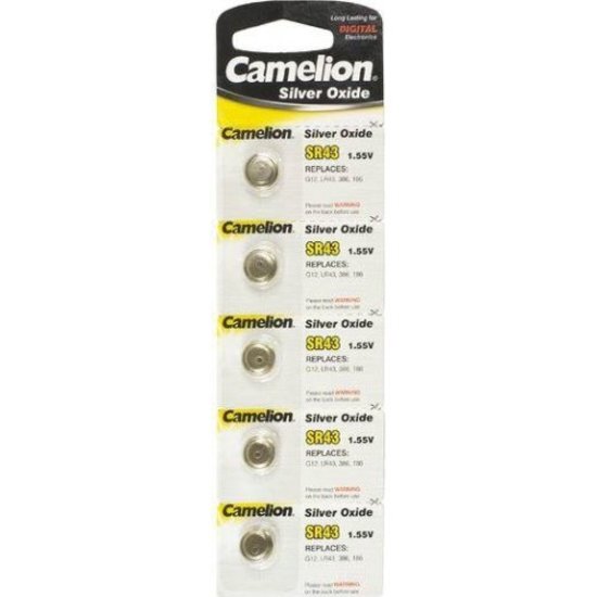 Camelion SR43 SR43SW 386 186 AG12 LR43 Zilveroxide knoopcellen batterijen - 5 stuks