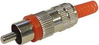 Perel MANNELIJKE RCA PLUG - VERNIKKELD - ROOD (CA116R)