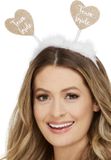 Smiffys Diadeem/tiara Team Bride - wit/goud - polyester - 25 x 25 cm