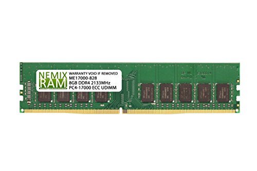 Nemix Ram Dell SNPH5P71C/8G A8526300 8GB (1x8 GB) PC4-2133 ECC Ongebufferd UDIMM-geheugen voor DELL PowerEdge T330