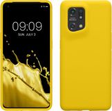 kwmobile telefoonhoesje geschikt voor Oppo Find X5 (5G) - Hoesje met siliconen coating - Smartphone case in stralend geel