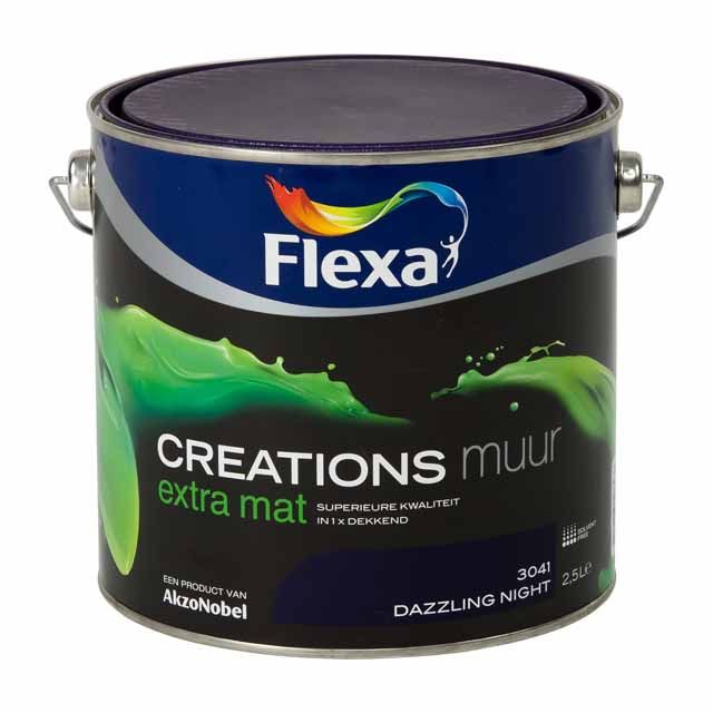 FLEXA Creations Muurverf - Extra Mat - Dazzling Night - 2.5 liter