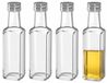Merkloos Flesjes met schroefdop - 6x - glas - Vierkant - 100 ml