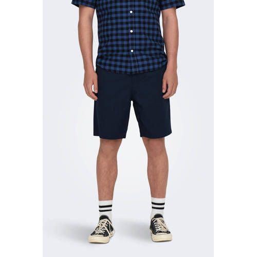 ONLY & SONS ONSLINUS Linen Blend Shorts - Dark Navy