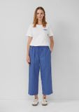 s.Oliver culotte taille haute avec ceinture élastique et poches latérales femme bleu roi