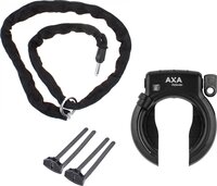 Axa Defender Ringslot ART2 Zwart + Insteekketting 140 cm 5,5 mm Zwart + Flex Mount Bevestigingsset