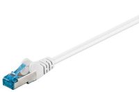 Goobay CAT 6a Ethernet patchkabel, dubbel afgeschermd, S-FTP, halogeenvrij, koper, RJ-45, vergulde contacten, 3m, wit