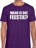 Bellatio Decorations Waar is dat feestje Partykleding t-shirt paars Heren L