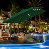 Merkloos Grote Parasol Groen met LED – Brede schaduw en UV-bescherming