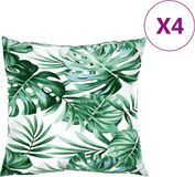vidaXL Bankkussens 4 stuks Bladpatroon 50x50 cm Stof