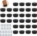ZenithVibe Pieds en caoutchouc vissables 25 x 23 x 9 mm pour planches à découper - set de 30 avec vis