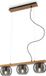 Briloner KYRO Hanglamp met hout, rookglas, 3x E14 max.10W