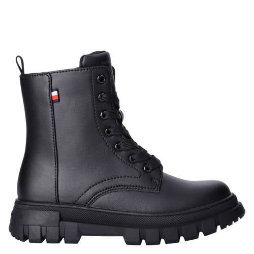 Tommy Hilfiger Enkelboots met profielzool - Zwart