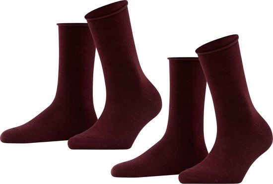 FALKE Happy 2-Pack katoenen sokken voor dames - Rood - Maat 35-38