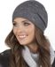 Vivisence Dames Wintermuts - Wolmix Met Zachte Voering Strassteentjes En Parels Achterplooien - Zacht En Warm Voor Koude Dagen Comfort Voor Elke Dag Ideaal Als Cadeau En Wandelingen - Donkergrijs