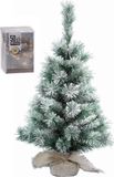 Merkloos / Sans marque Koopman International Kunst kerstboom - besneeuwd - H60 cm - met kerstverlichting - warm wit
