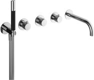 Hotbath Cobber X Afbouwdeel Badthermostaatmet Uitloop incl. Handdouche en Doucheslang - Chroom