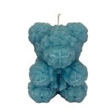 Kaars Cereria Di Giorgio Kaars in de vorm van een beer met bloemblaadjes – cadeauzakje – ambachtelijke kaars – diameter 8 cm hoogte 10 cm – gastgeschenk doop – babyshower – communie – kleur lichtblauw