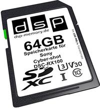 DSP Memory 64GB professioneel formaat V30 geheugenkaart voor Sony Cyber-Shot DSC-RX100 digitale camera