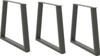 Pieds de table 3 pcs forme V 80x(72-73,3) cm acier anthracite