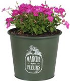 Sunnydays Plantenpot - Metaal - Legergroen - D19 x H16 cm